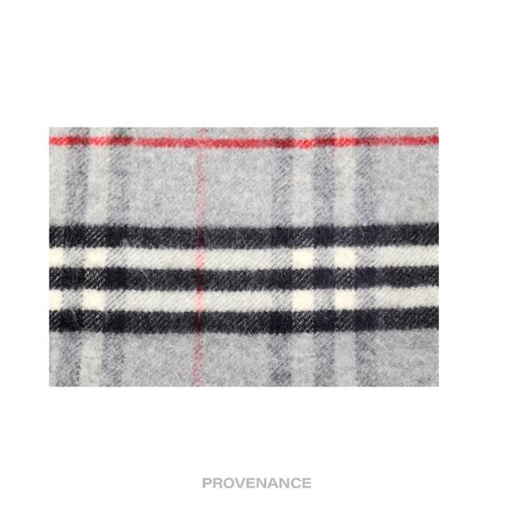 🔴 Burberry Scarf - Nova Check Cashmere Grey Red - Picture 6 of 7